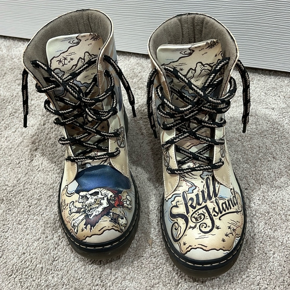 Pirate Print Combat Boots